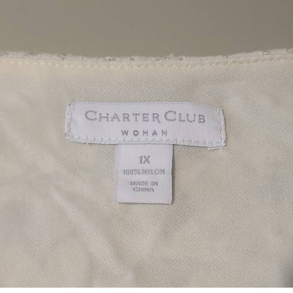 NWT Charter Club cream lace shirt blouse - 1X - Picture 3 of 5